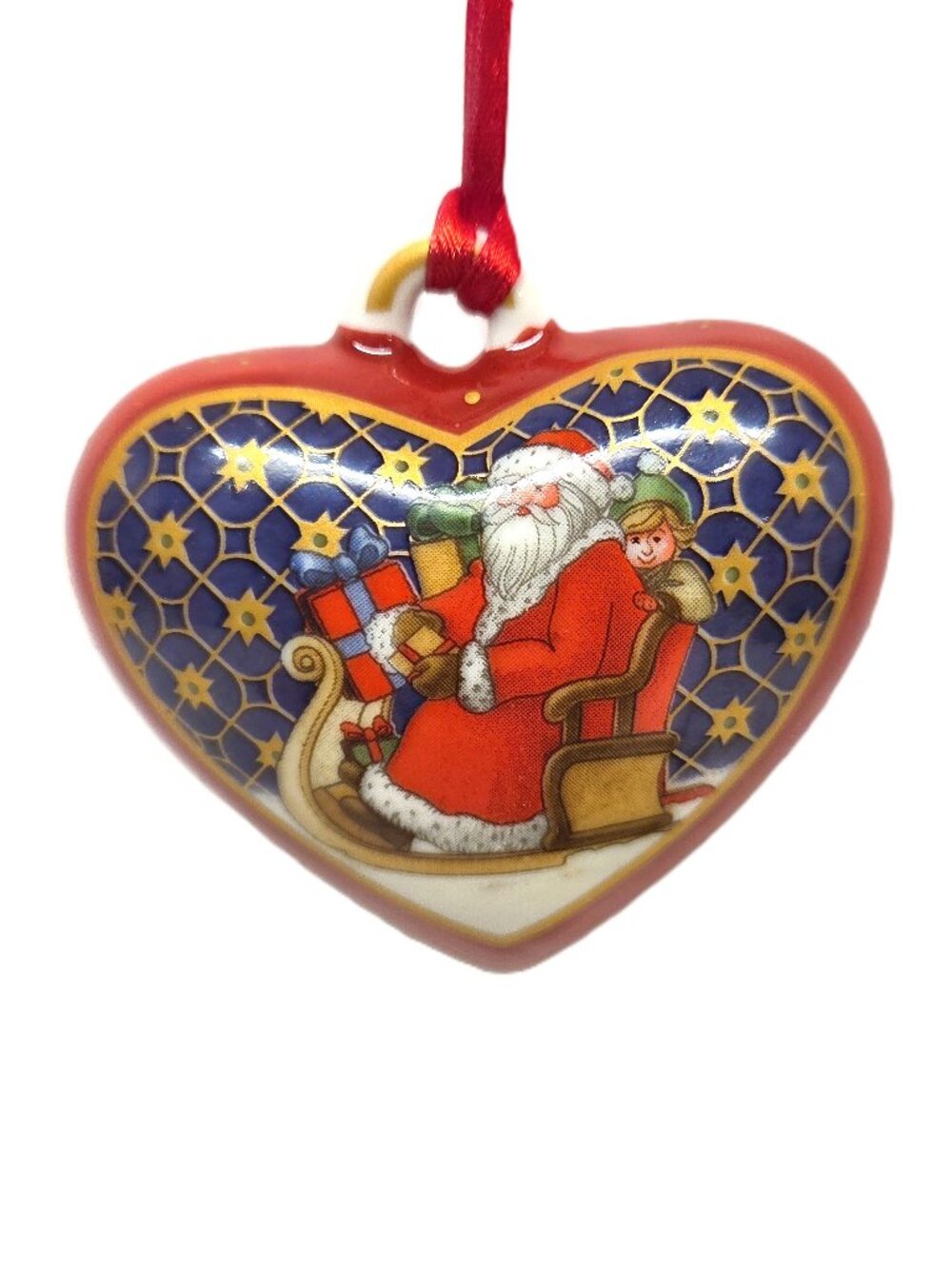 Villeroy & Boch Santa Heart Christmas Ornament Limited Edition Fantasy Sleigh
